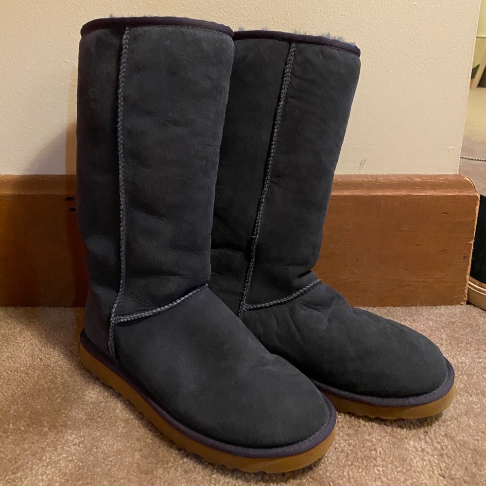 Navy Blue Women’s Tall UGG boots, 10